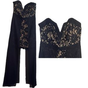 Ark & Co Black Lace Formal Evening High Low Prom Party Cocktail Gown Dress